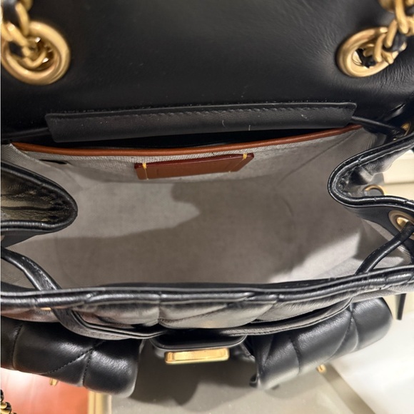 Coach Black Quilted Tabby Backpack with Gold Accents